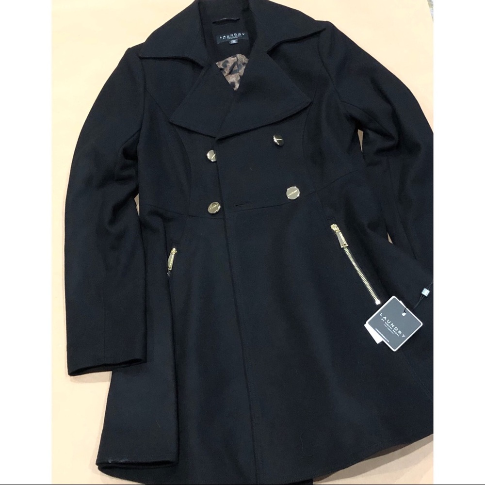 Laundry Shelli Segal Fit & Flare Wool Blend Black - Picture 1 of 8